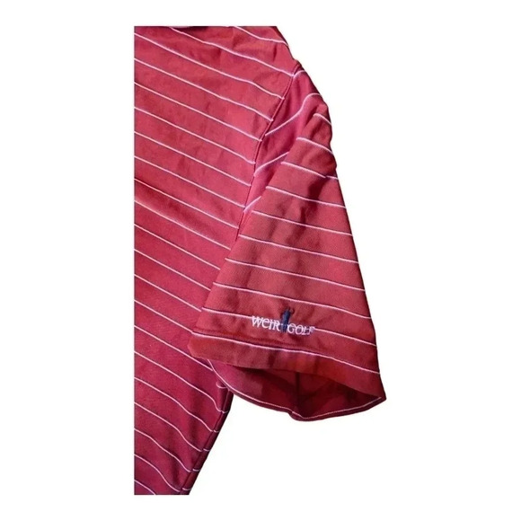 Weir Golf Red Stripped Polo - Picture 3 of 6